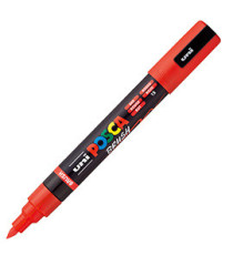 Marcatore a base d'acqua Uni Posca PC5MBR - punta brush 1.0 - 4.0mm - rosso - Uni Mitsubishi