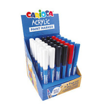 Marcatore Paint Marker acrilico - punta pennello - colori assortiti - Carioca - conf. 36 pezzi