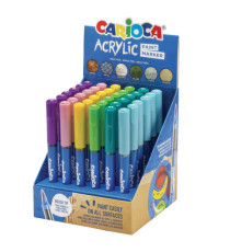 Marcatore Paint Marker acrilico - punta pennello - colori assortiti fancy- Carioca - conf. 36 pezzi
