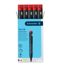 Marcatore permanente Maxx 130 - punta conica - Tratto 1,00-3,00mm - rosso - Schneider
