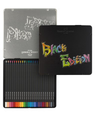 Matite colorate triangolare Black Edition - colori assortiti - Faber-Castell - conf.24 pezzi