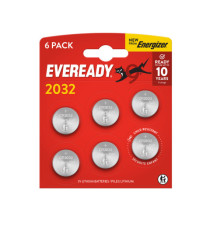 Micropila Eveready Lithium CR2032 - 3V - a pastiglia - litio - Energizer  - blister 6 pezzi