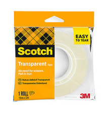 Nastro adesivo 508 -confezionato singolarmente -  19 mm x 33 m - PP - trasparente - Scotch - Conf. 8 rotoli