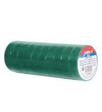 Nastro adesivo isolante - 15mm x 10 m - PVC - verde - Geko