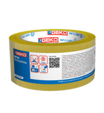 Nastro mascheratura telato BETON - per esterni e superfici ruvide - 5 cm x 50 m - LDPE/tela - giallo - Geko - conf. 3 pe