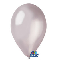 Palloncino - diametro 26 cm - lattice - metal argento - conf. 12 pezzi