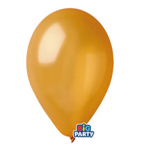 Palloncino - diametro 26 cm - lattice - metal oro - conf. 12 pezzi