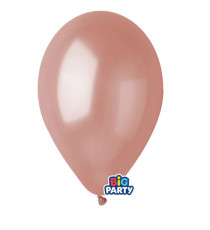 Palloncino - diametro 26 cm - lattice - metal rosa gold - conf. 12 pezzi