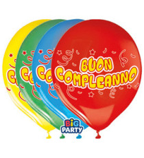 Palloncino - diametro 30 cm - lattice - Buon compleanno - conf. 8 pezzi