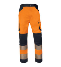 Pantalone multitasche alta visibilità M2PA3S - taglia L - arancio fluo - Deltaplus