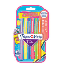 Pennarello Flair Nylon - punta feltro - 1,10mm - colori assortiti Retrò - Papermate - conf. 6 pezzi