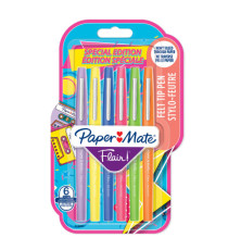 Pennarello Flair Nylon - punta feltro - 1,10mm - colori assortiti Retrò - Papermate - conf. 6 pezzi