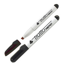 Pennarello Tratto Memo - a secco - per lavagne cancellabili - punta a scalpello - tratto 6,5mm - nero - Tratto