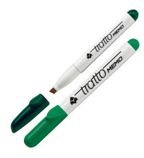 Pennarello Tratto Memo - a secco - per lavagne cancellabili - punta a scalpello - tratto 6,5mm - verde - Tratto