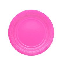 Piatti piani Ecocolor - Ø18cm - biodegradabile - fucsia - Big Party - conf. 25 pezzi