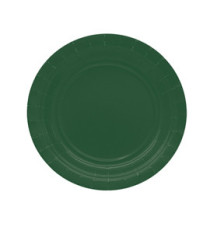 Piatti piani Ecocolor - Ø18cm - biodegradabile - verde bosco - Big Party - conf. 25 pezzi