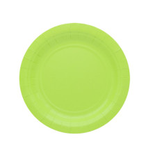 Piatti piani Ecocolor - Ø18cm - biodegradabile - verde mela - Big Party - conf. 25 pezzi
