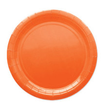 Piatti piani Ecocolor - Ø24cm - biodegradabile - arancione - Big Party - conf. 25 pezzi