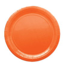 Piatti piani Ecocolor - Ø24cm - biodegradabile - arancione - Big Party - conf. 25 pezzi