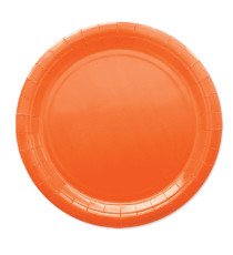 Piatti piani Ecocolor - Ø24cm - biodegradabile - arancione - Big Party - conf. 25 pezzi