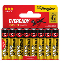 Pila ministilo AAA - 1,5V - Eveready Gold  - alcalina - Energizer - blister 8 pezzi