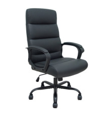 Poltrona direzionale Opti545 - con braccioli fissi e schenale alto - ecopelle - nero - Piqueras y Crespo