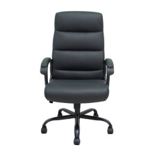 Poltrona direzionale Opti545 - con braccioli fissi e schenale alto - ecopelle - nero - Piqueras y Crespo