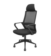 Poltrona direzionale Pro534 - con braccioli  e poggiatesta fissi - tessuto - nero - Piqueras y Crespo