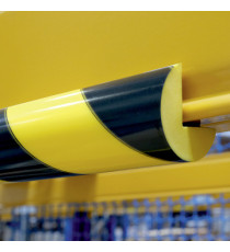 Profilo paracolpi C25R - magnetico - per superfici angolari - forma arrotondata - giallo/nero - 1 m - Durable