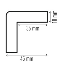 Profilo paracolpi C35 - magnetico - per superfici angolari - forma squadrata - giallo/nero - 1 m - Durable
