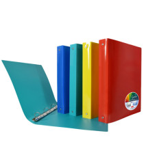 Raccoglitore Garda - 22 x 30 cm - 4 anelli tondi 25 mm - PP - colori assortiti - Plastibor