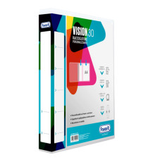 Raccoglitore personalizzabile Vision - 22 x 30 cm - 4 anelli a D 30 mm - dorso 4,5 cm - neutro - Favorit