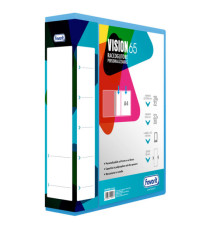 Raccoglitore personalizzabile Vision - 22 x 30 cm - 4 anelli a Q 65 mm - dorso 8,5 cm - azzurro - Favorit