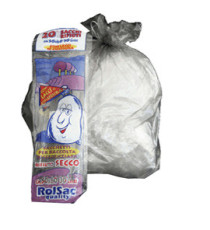 Sacchi - 50 x 60 cm - 30 L - 16 micron - MDPE/HDPE - grigio trasparente - Rolsac - conf. 20 pezzi