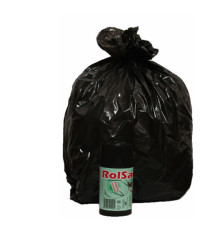Sacchi - 50 x 60 cm - 30 L - 16 micron - MDPE/HDPE - nero - Rolsac - conf. 20 pezzi