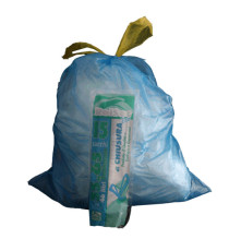 Sacchi - 55 x 65 cm - 44 L - 16 micron - con maniglie - MDPE/HDPE - azzurro - Rolsac - conf. 15 pezzi