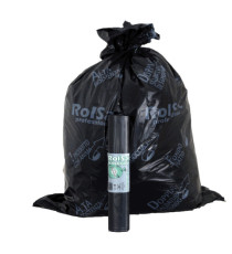 Sacchi - 72 x 110 cm - 110 L - 47 micron - MDPE/HDPE - nero - Rolsac - conf. 10 pezzi