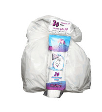 Sacchi bagno - 40 x 50 cm - 15 L - 16 micron - MDPE/HDPE - bianco - Rolsac - conf. 30 pezzi