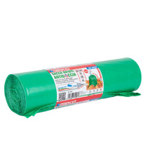 Sacchi per rifiuti da giardino - 80 x 120 cm - 150 L - 56 micron - LDPE - verde - Geko - rotolo da 10 sacchetti
