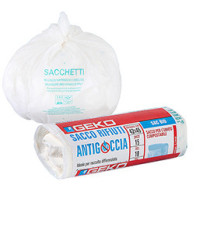 Sacchi per rifiuti organici Sac Bio - 42 x 45cm - 10 L - 12 micron - bianco - Geko - rotolo da 15 sacchetti