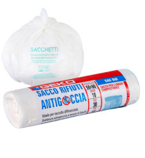 Sacchi per rifiuti organici Sac Bio - 50 x 60cm - 30 L - 12 micron - bianco - Geko - rotolo da 10 sacchetti