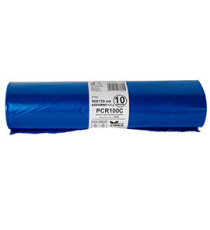 Sacco rifiuti - PCR - 90 x 120 cm - 120 L - 100 gr - azzurro -Bio Extrusion - conf. 10 pezzi
