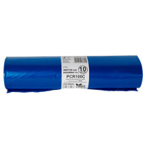 Sacco rifiuti - PCR - 90 x 120 cm - 120 L - 100 gr - azzurro -Bio Extrusion - conf. 10 pezzi