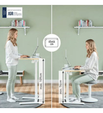 Scrivania Compatta Pneumatica Sit-Stand - mobile - pieghevole - 65 x 46 x 74-109 cm - bianco - Leitz