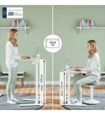 Scrivania Compatta Pneumatica Sit-Stand - mobile - pieghevole - 65 x 46 x 74-109 cm - bianco - Leitz