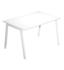 Scrivania lineare Easy - struttura bianca - gambe inclinate - 120 x 80 cm - bianco