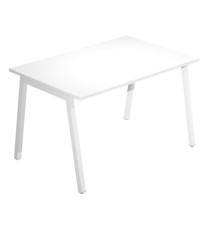 Scrivania lineare Easy - struttura bianca - gambe inclinate - 120 x 80 cm - bianco