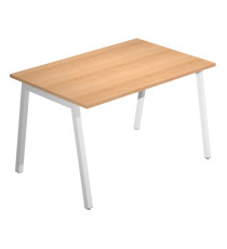 Scrivania lineare Easy - struttura bianca - gambe inclinate - 120 x 80 cm - faggio