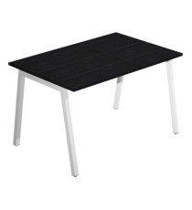 Scrivania lineare Easy - struttura bianca - gambe inclinate - 120 x 80 cm - nero venato