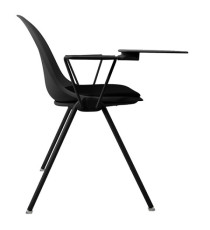 Seduta attesa Bolla - con braccioli fissi e tavoletta - nero - Unisit